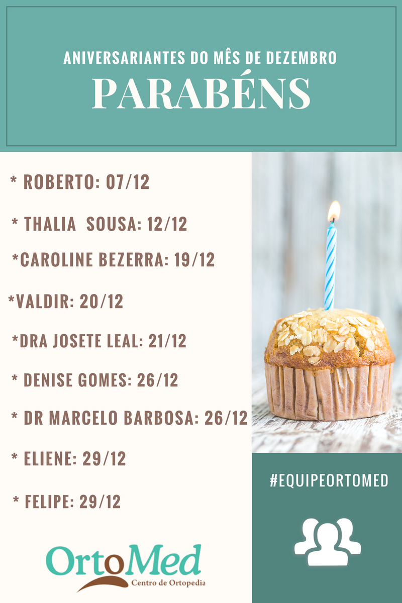 Muitas felicidades aos aniversariantes deste mês