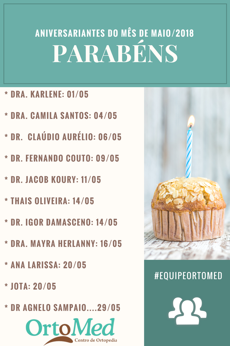 Muitas felicidades aos aniversariantes de Maio