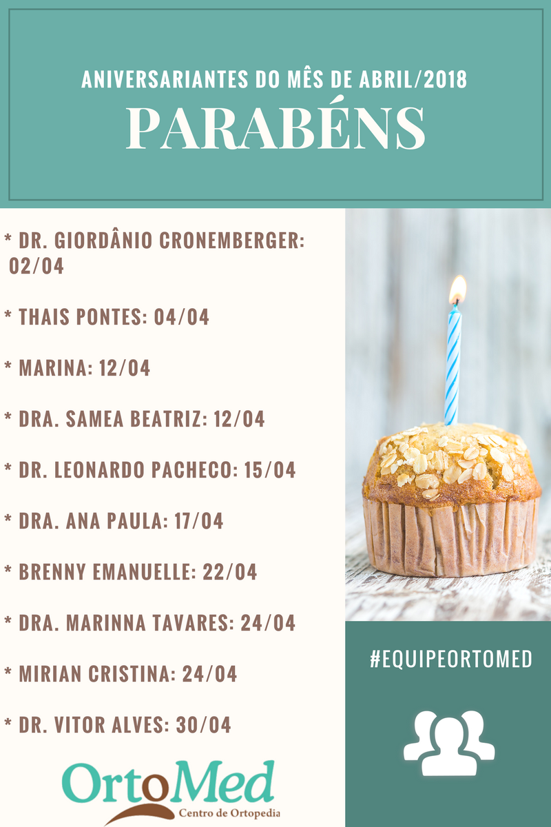 Muita saúde aos aniversariantes do mês!